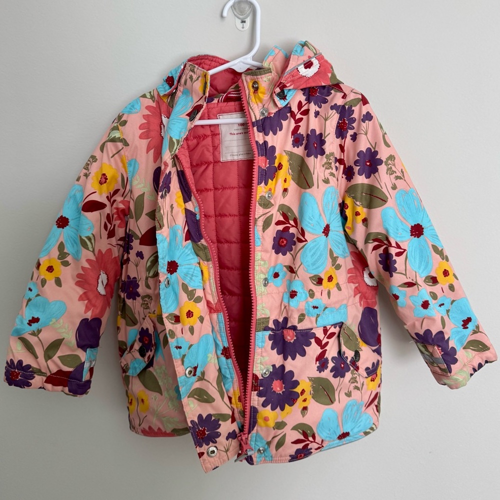 Hanna Andersson Multicolor Floral Puffer Jacket